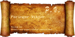 Peringer Viktor névjegykártya